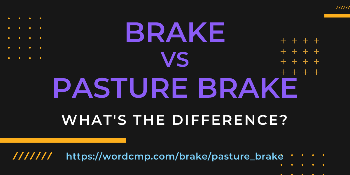 Difference between brake and pasture brake