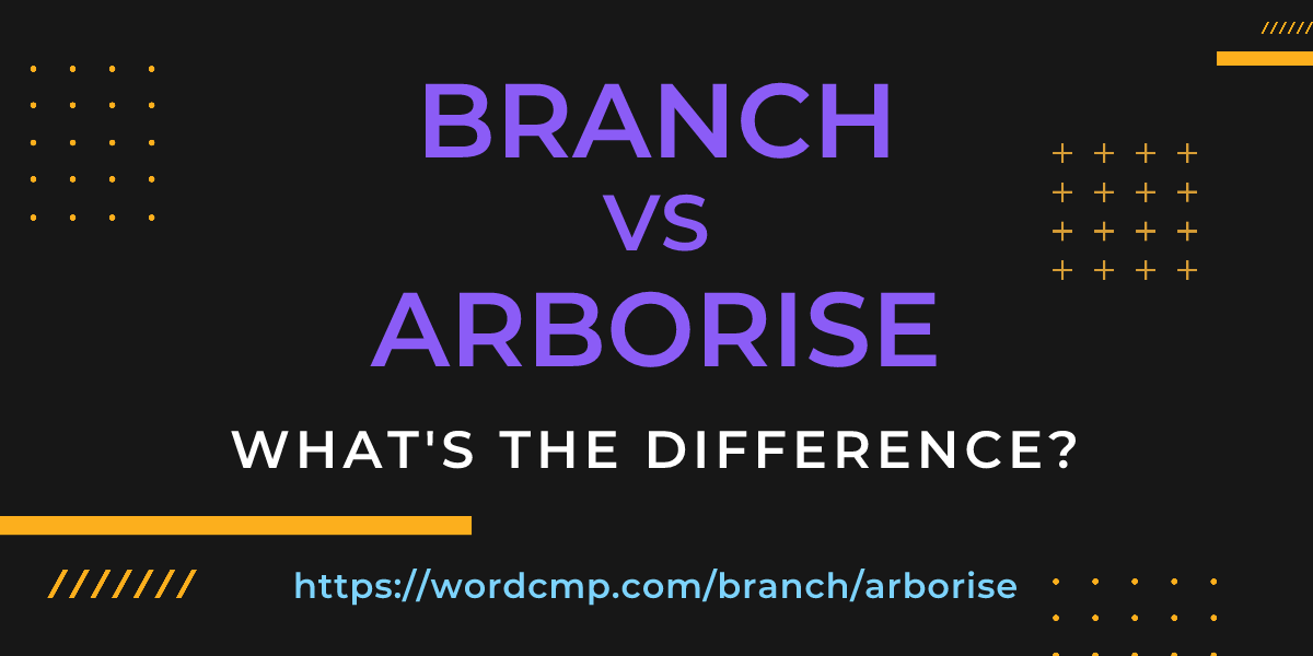 Difference between branch and arborise