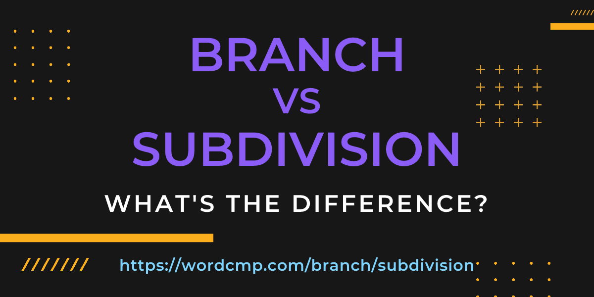 Difference between branch and subdivision