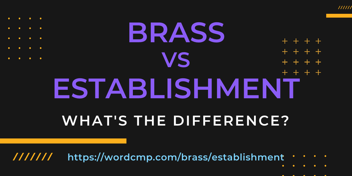 Difference between brass and establishment