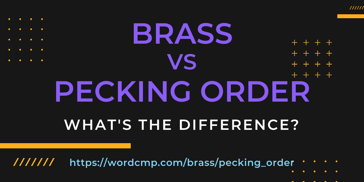 Difference between brass and pecking order