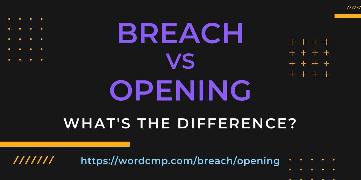 Difference between breach and opening