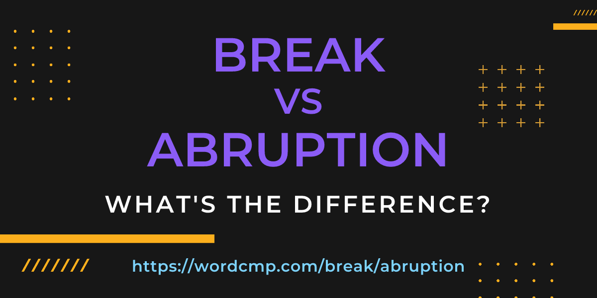 Difference between break and abruption