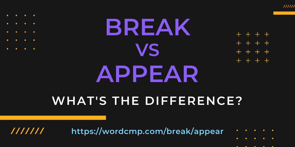 Difference between break and appear