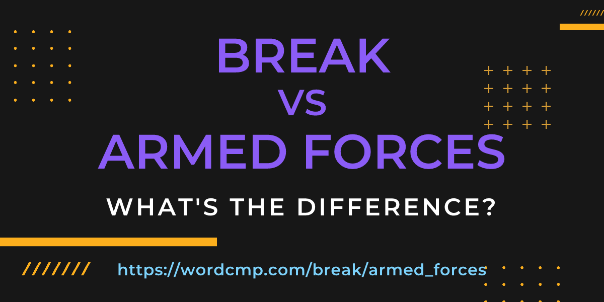Difference between break and armed forces