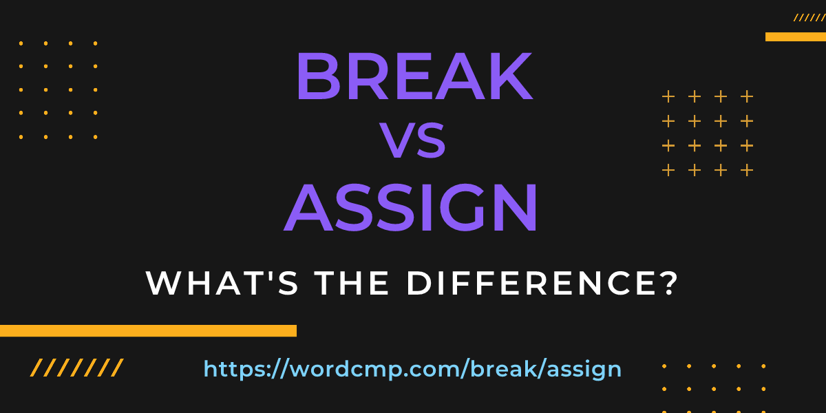 Difference between break and assign