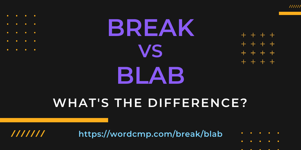 Difference between break and blab