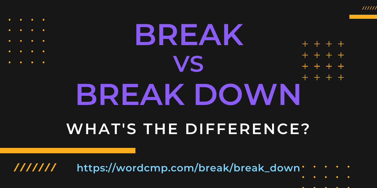 Difference between break and break down