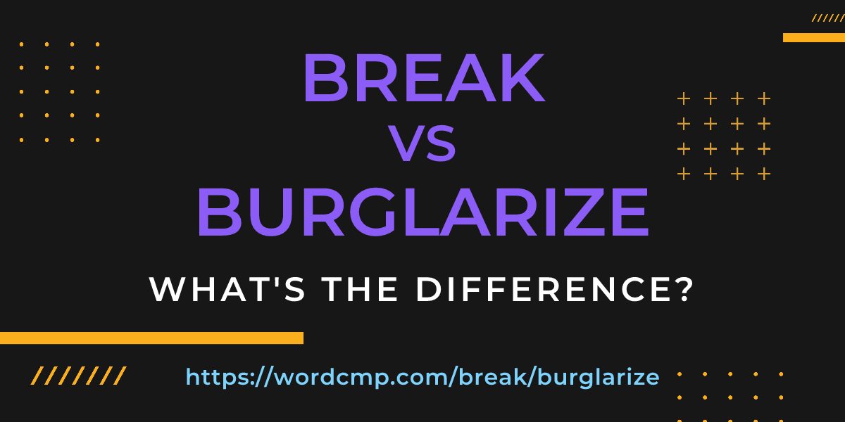 Difference between break and burglarize