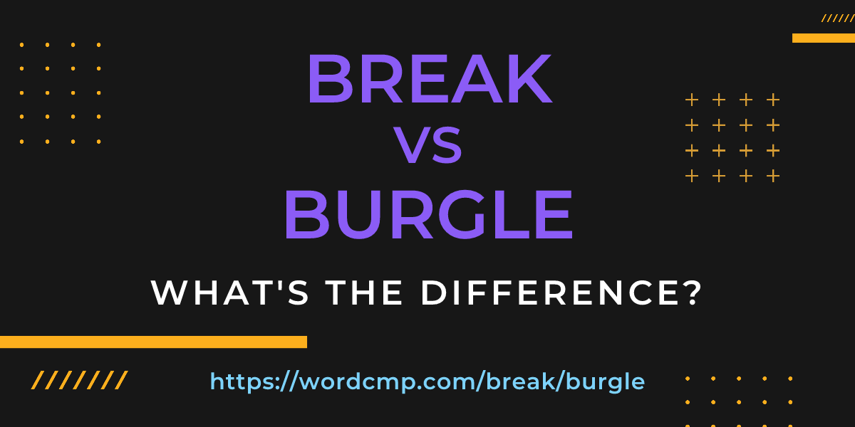 Difference between break and burgle