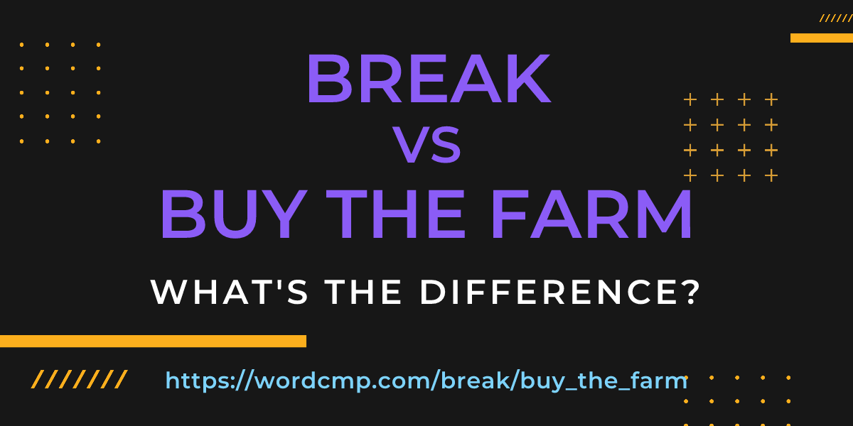 Difference between break and buy the farm