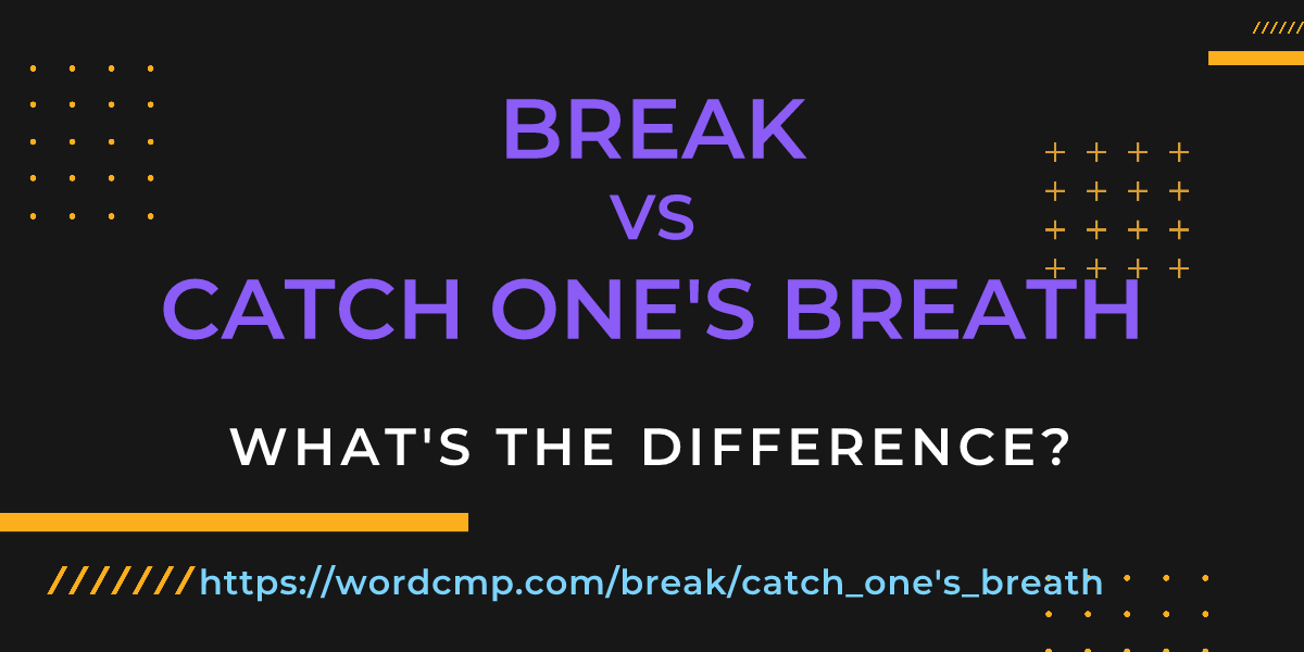 Difference between break and catch one's breath