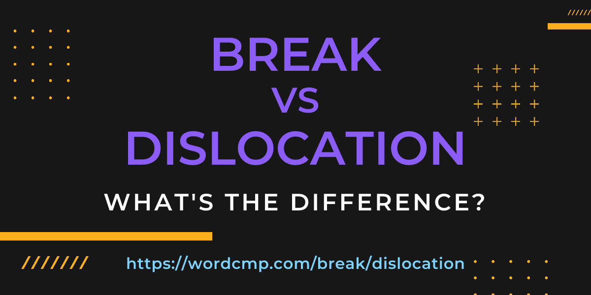 Difference between break and dislocation
