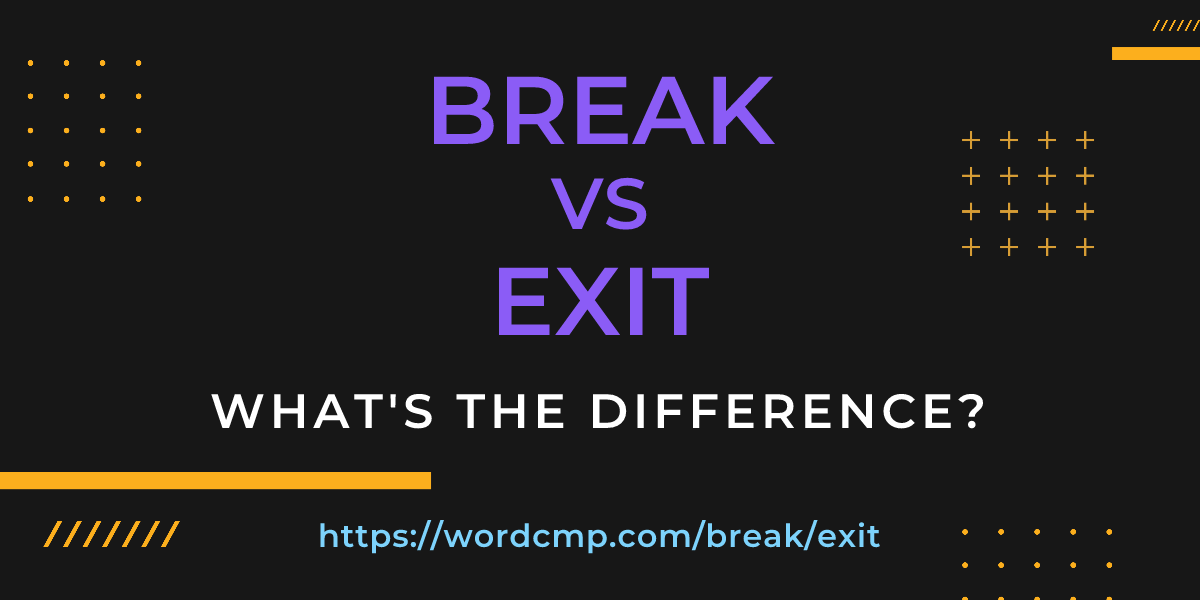 Difference between break and exit