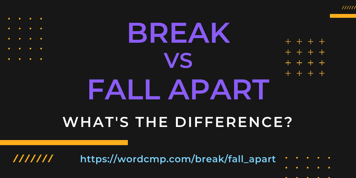 Difference between break and fall apart