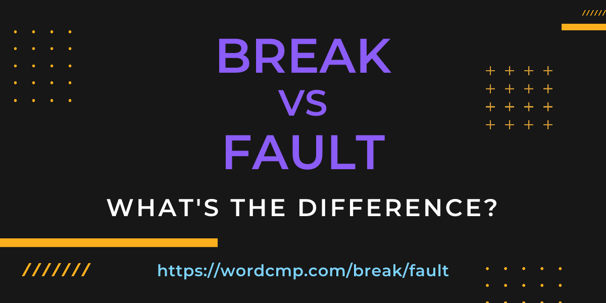 Difference between break and fault