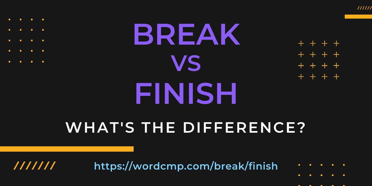 Difference between break and finish