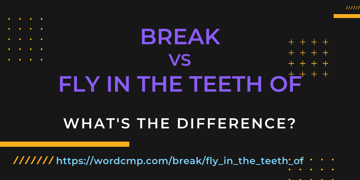 Difference between break and fly in the teeth of