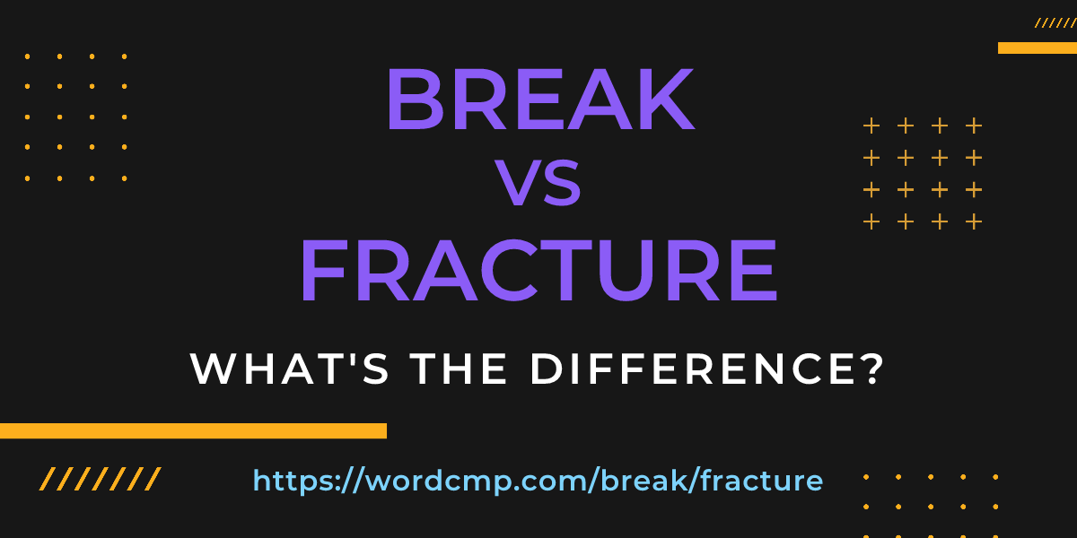 Difference between break and fracture