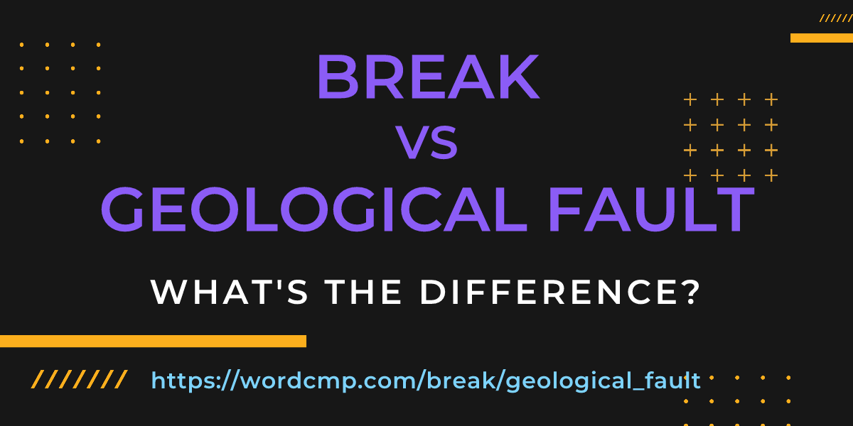 Difference between break and geological fault