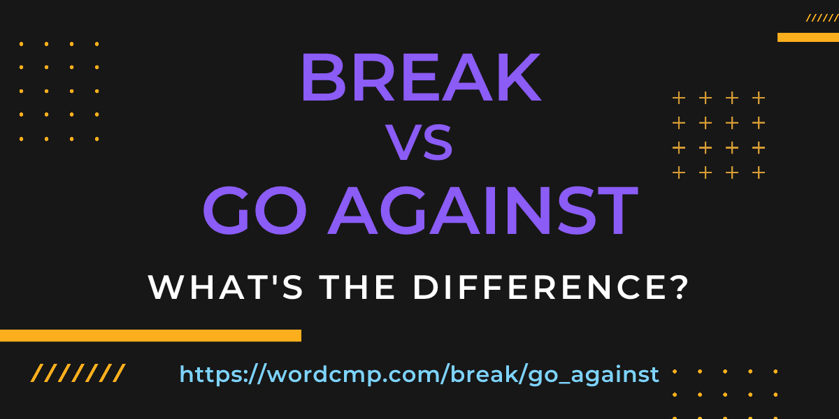 Difference between break and go against