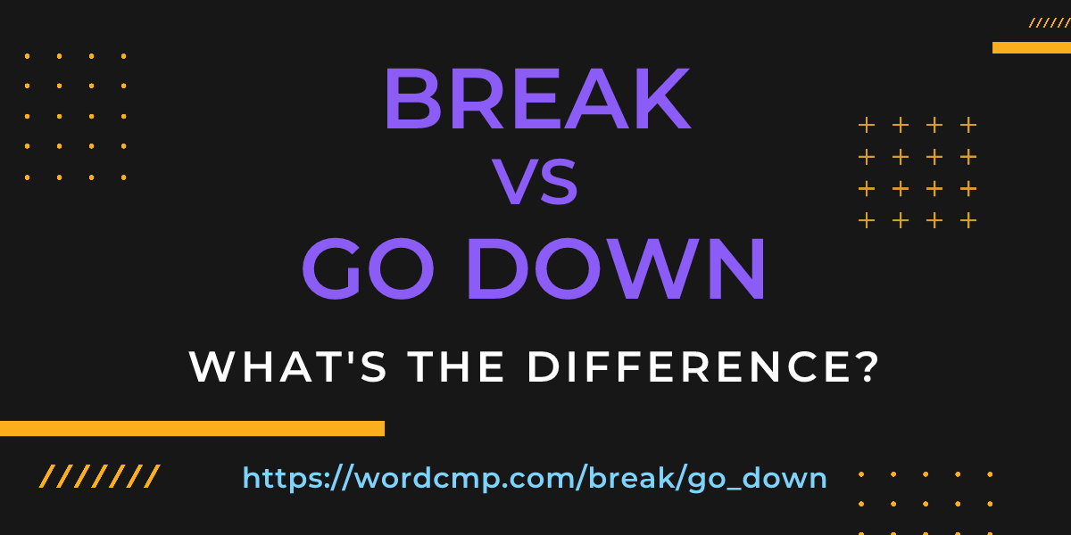 Difference between break and go down