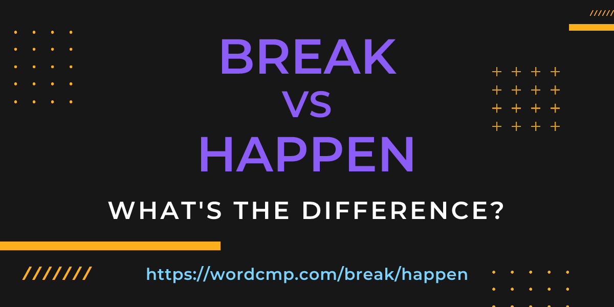 Difference between break and happen