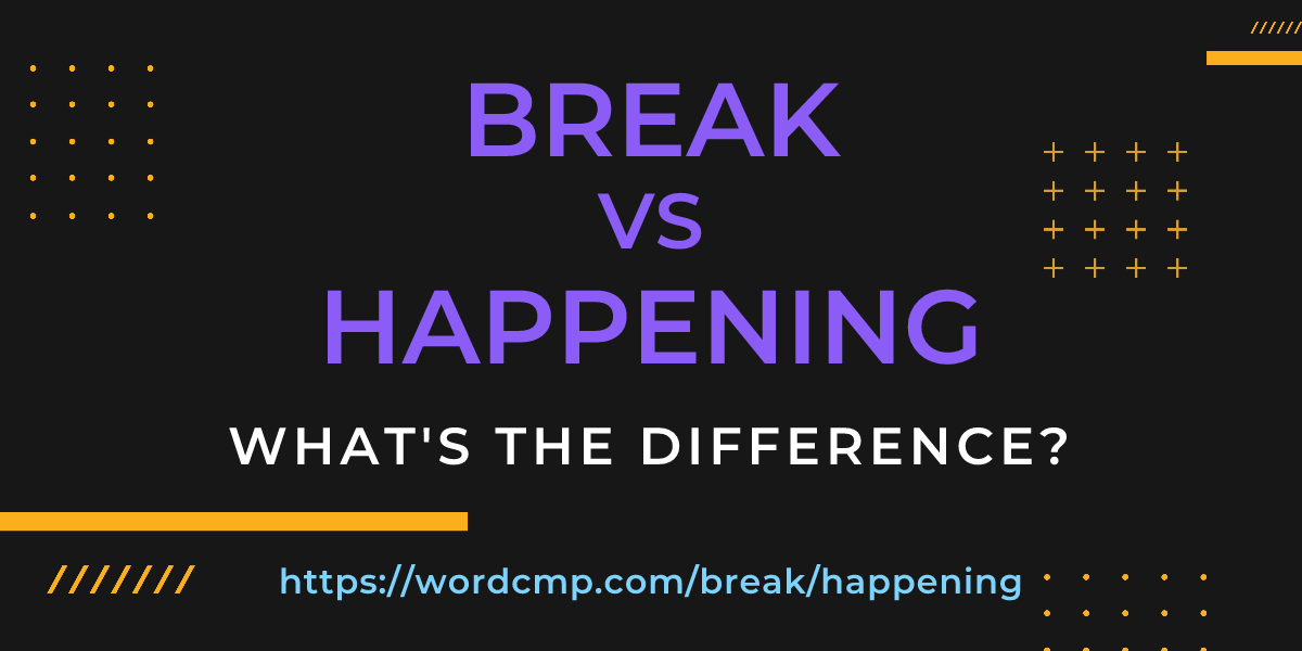 Difference between break and happening