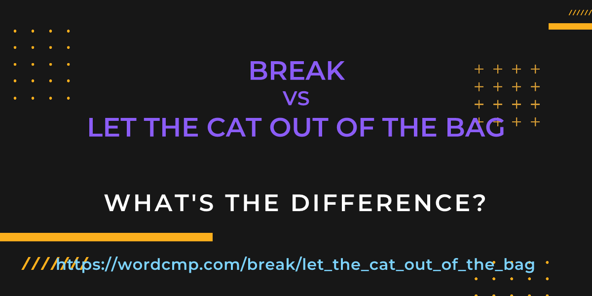 Difference between break and let the cat out of the bag