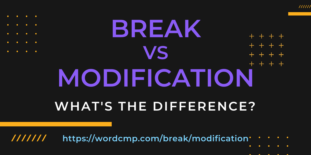 Difference between break and modification