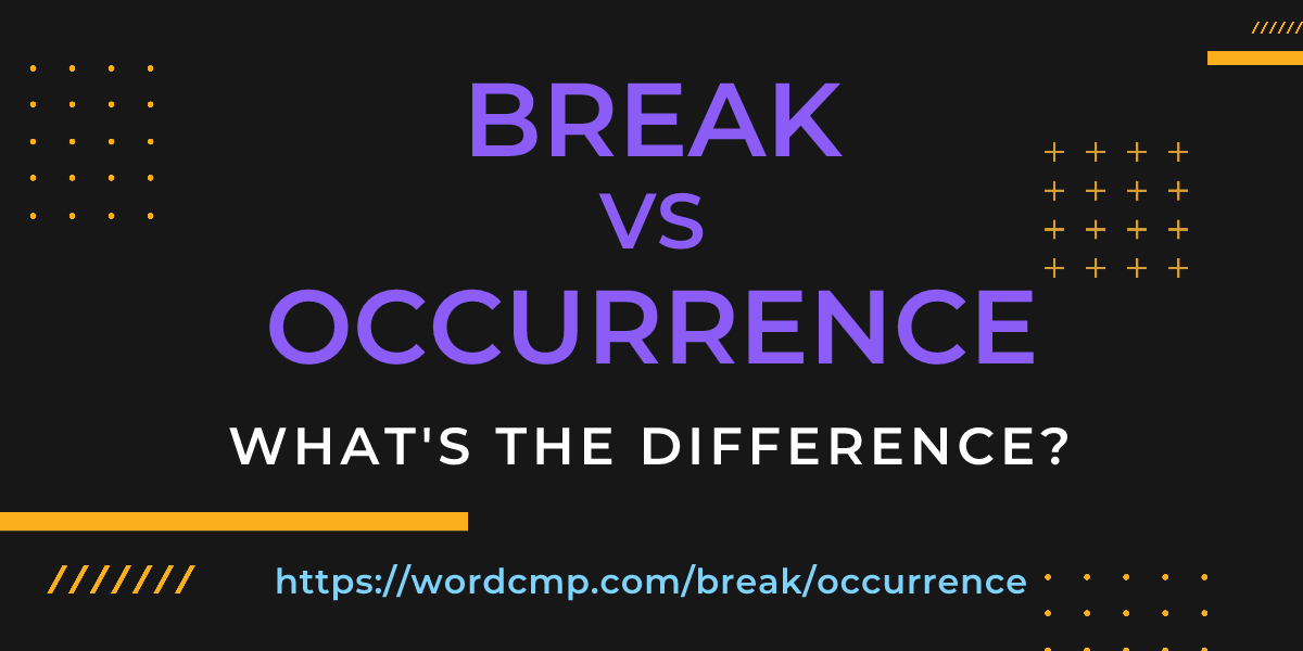 Difference between break and occurrence