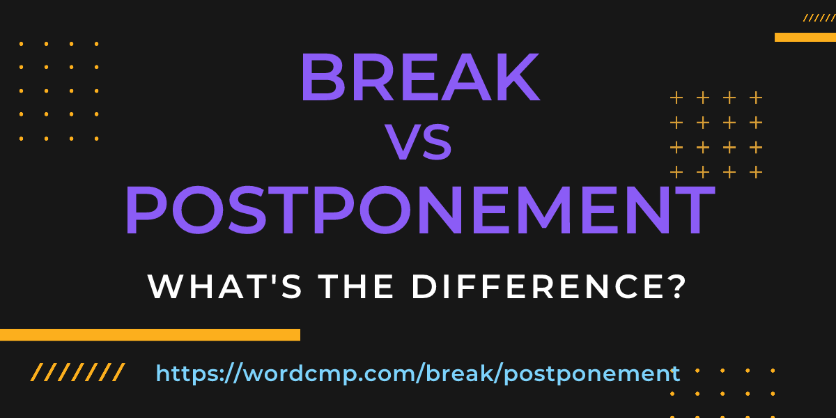 Difference between break and postponement