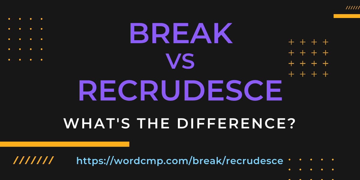 Difference between break and recrudesce