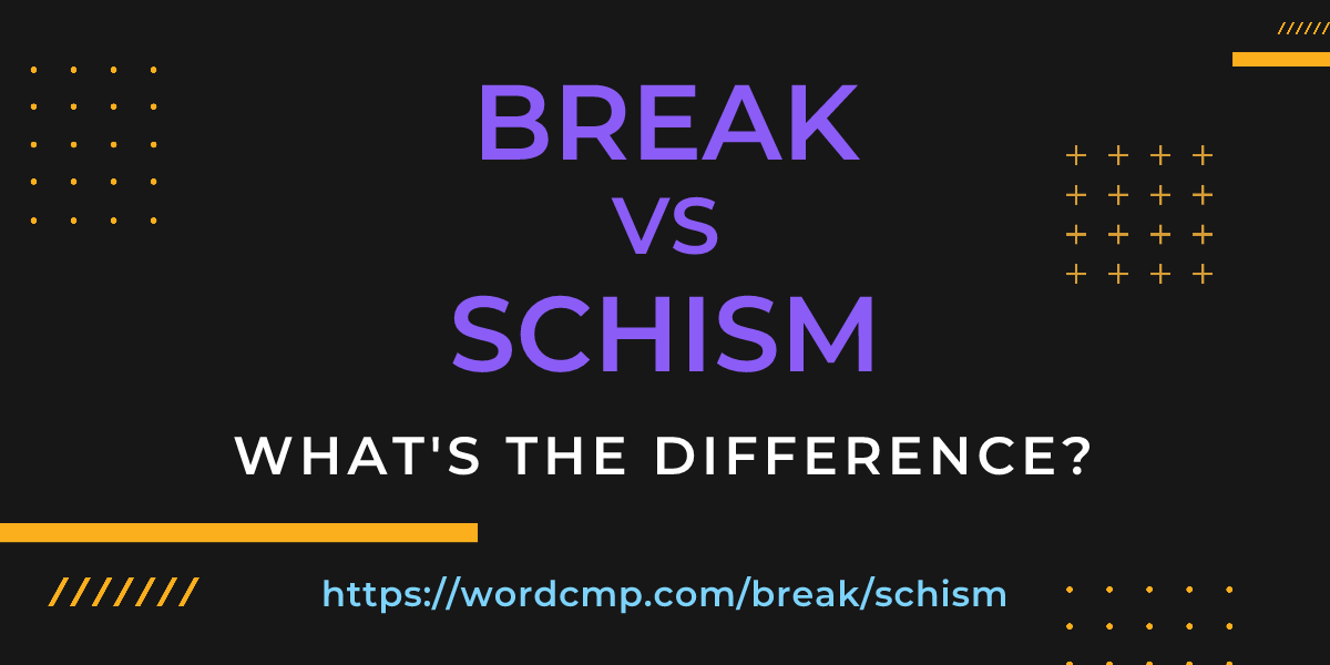 Difference between break and schism