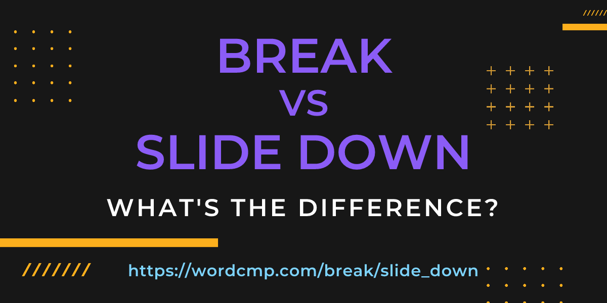 Difference between break and slide down