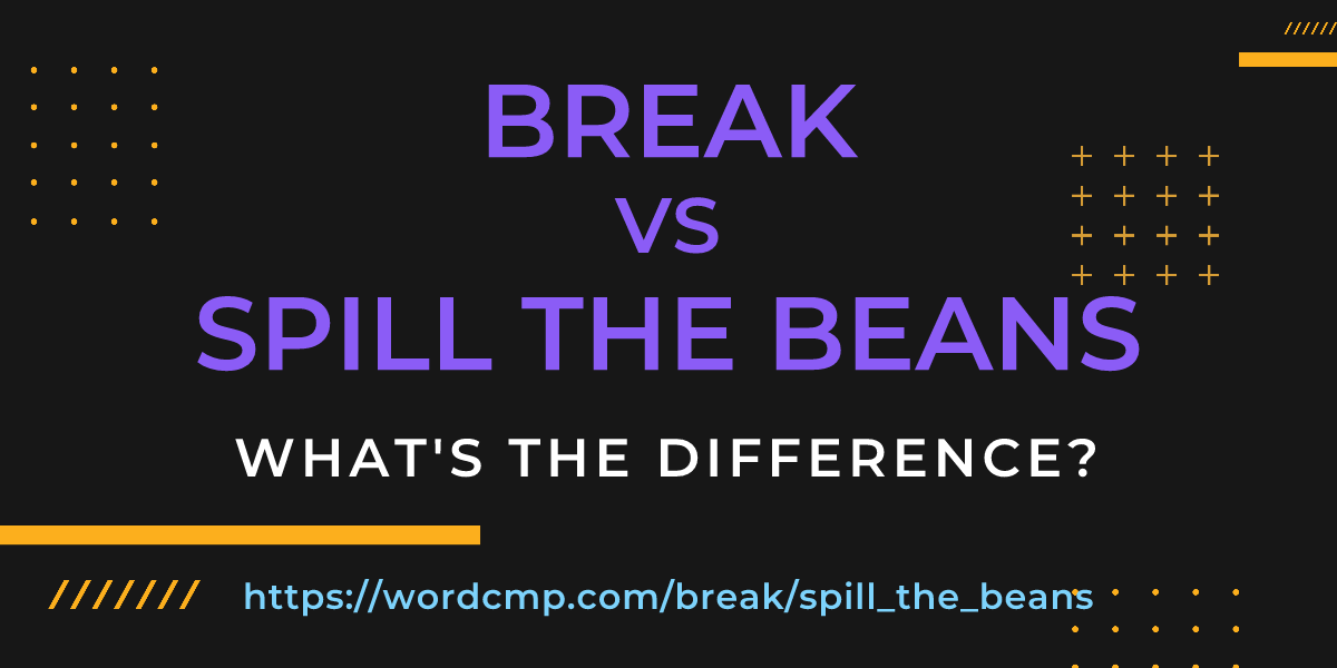 Difference between break and spill the beans