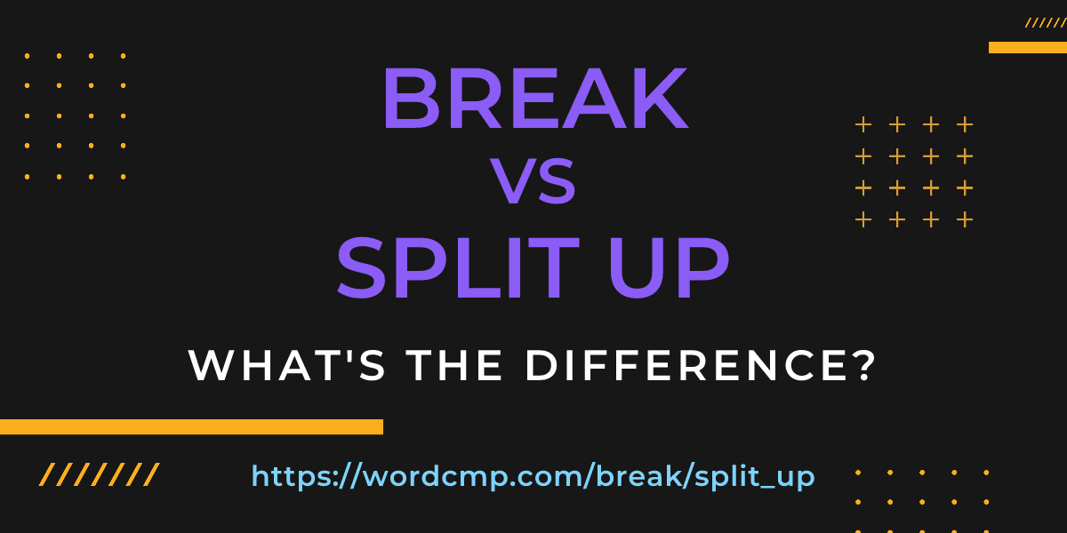 Difference between break and split up