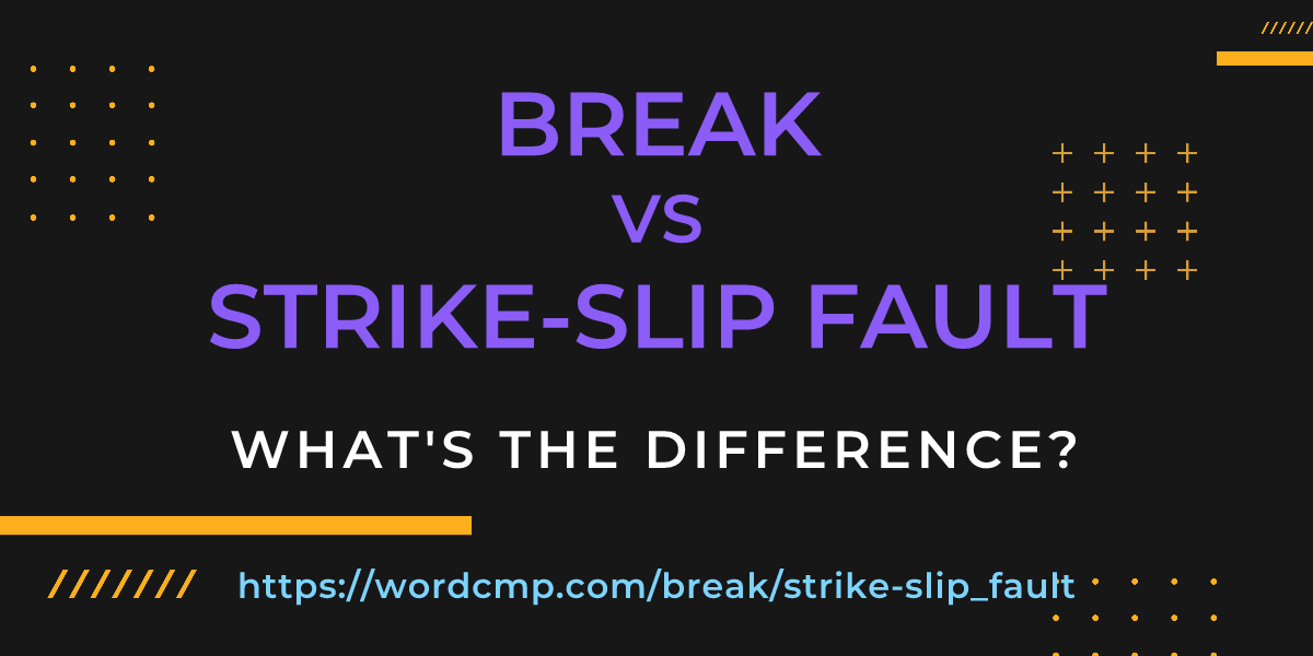 Difference between break and strike-slip fault