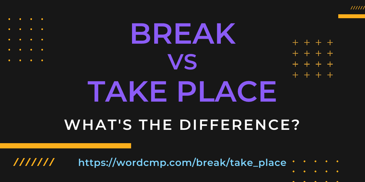 Difference between break and take place