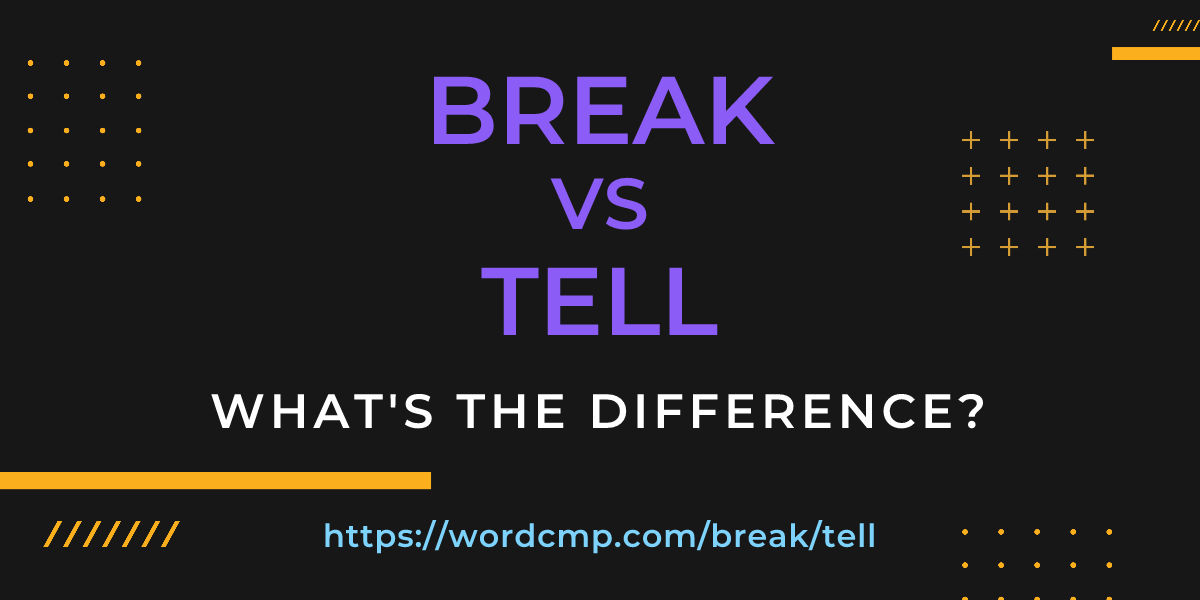 Difference between break and tell