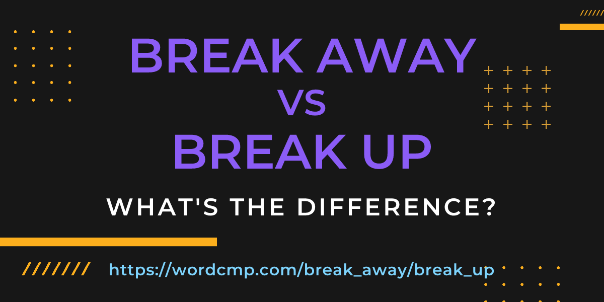 Difference between break away and break up