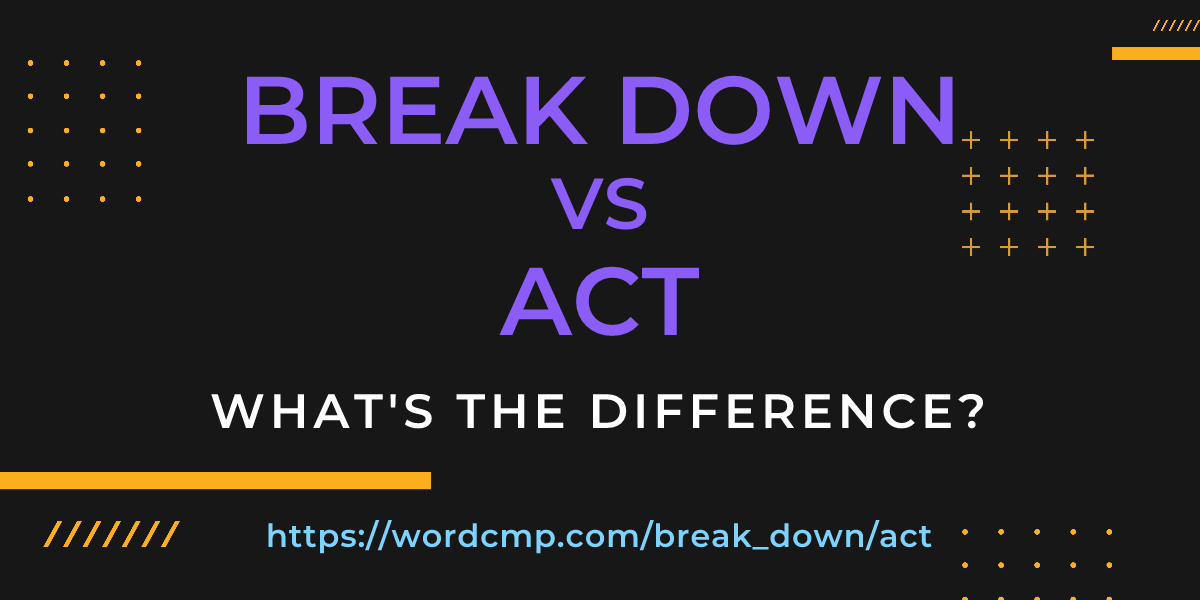 Difference between break down and act