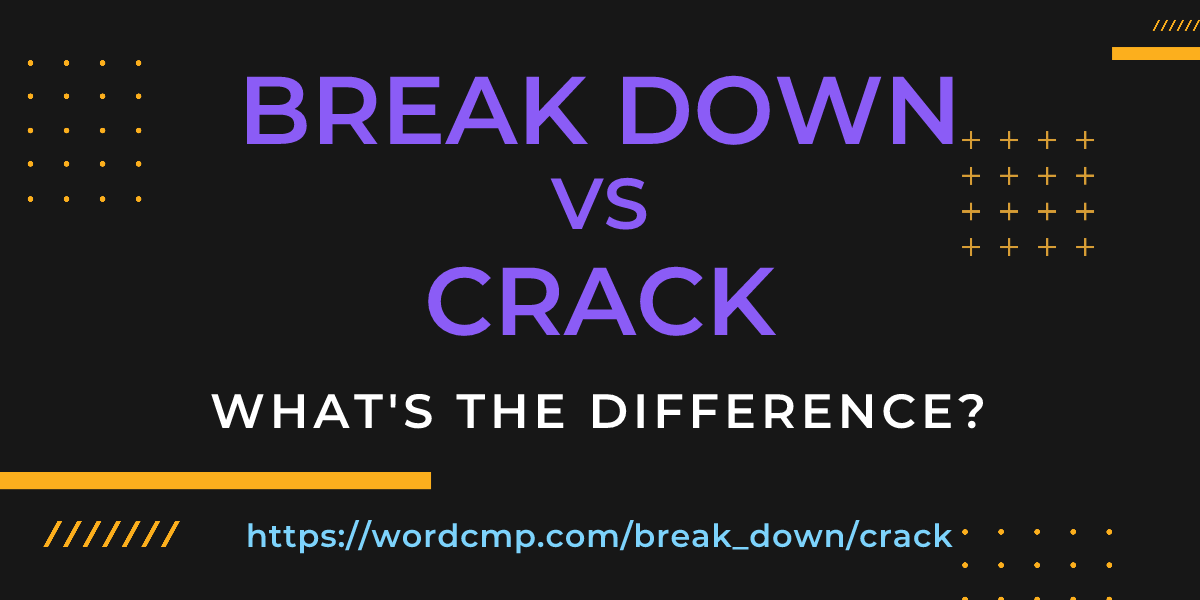 Difference between break down and crack