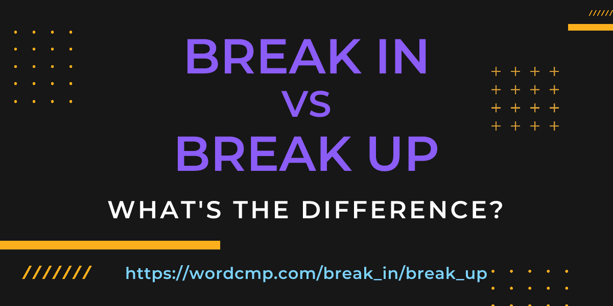 Difference between break in and break up