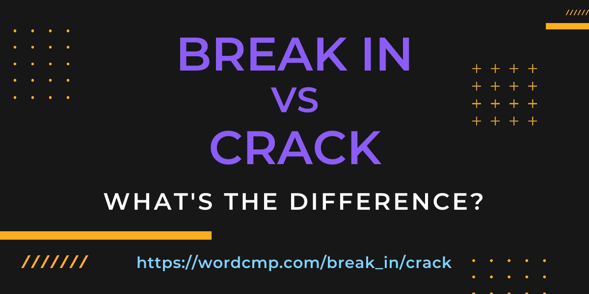 Difference between break in and crack