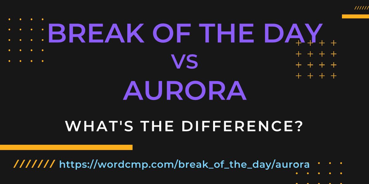Difference between break of the day and aurora