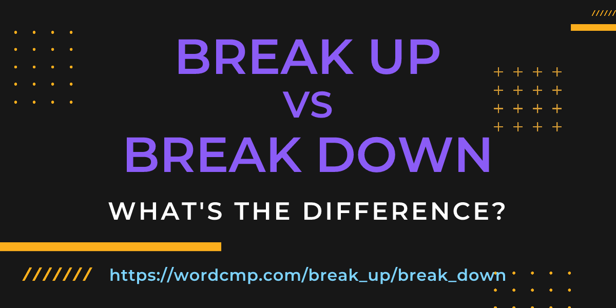 Difference between break up and break down