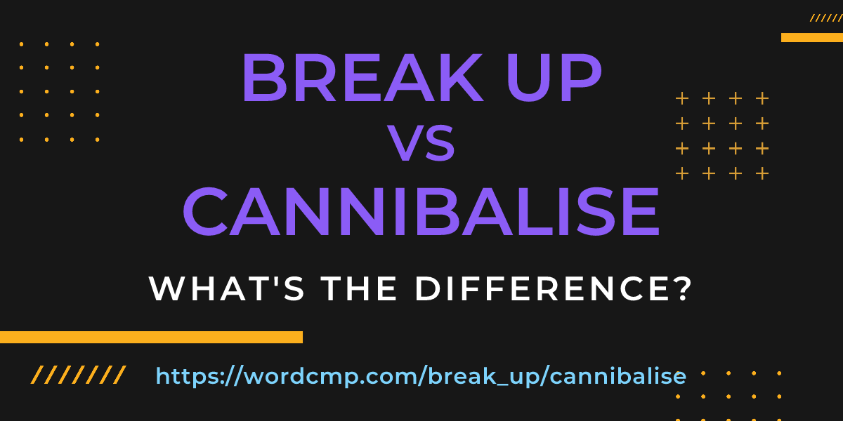 Difference between break up and cannibalise