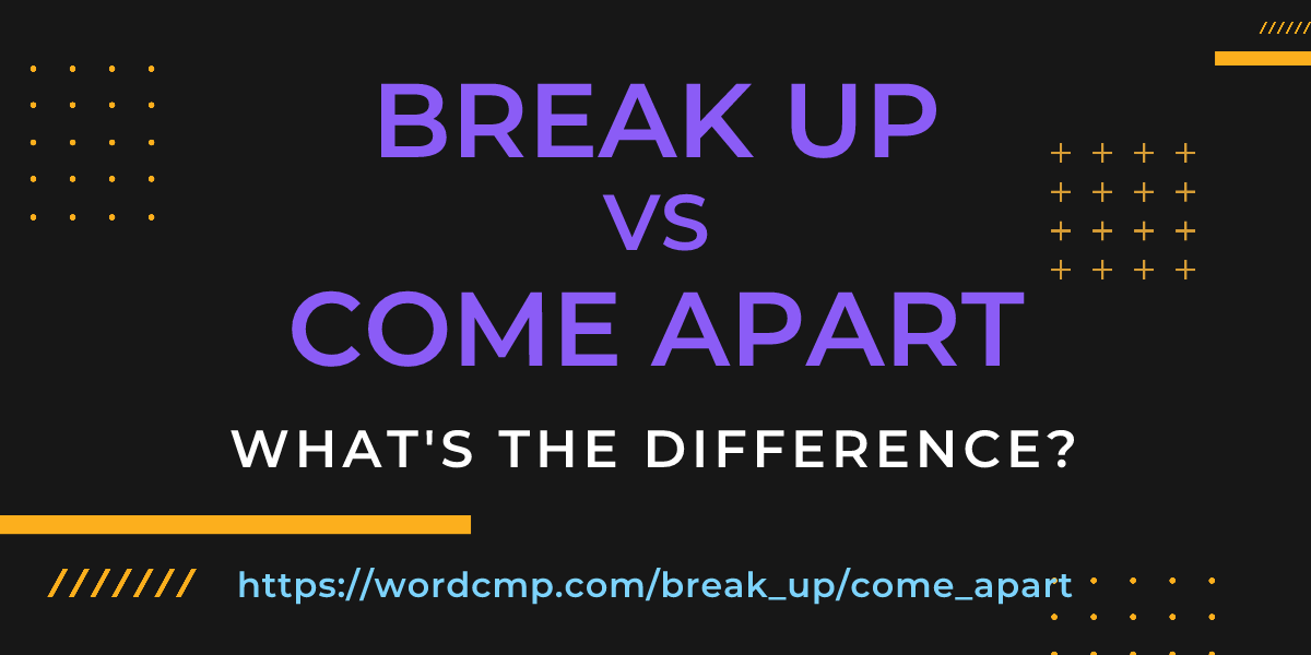 Difference between break up and come apart