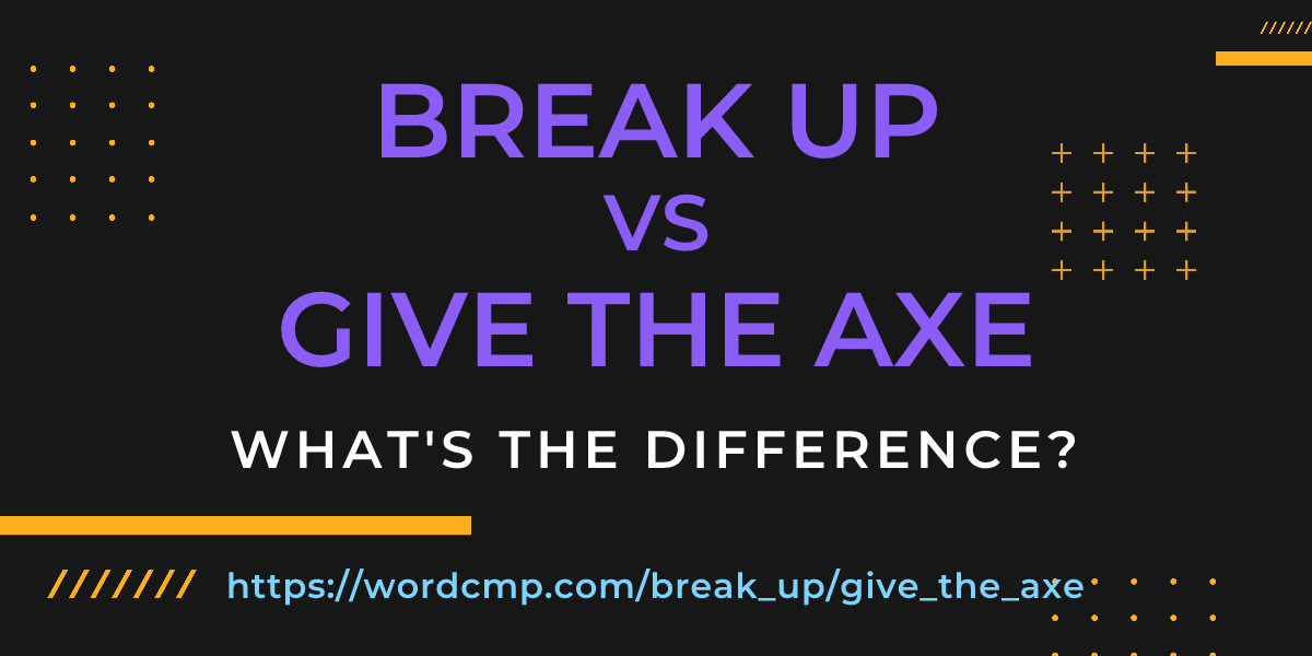 Difference between break up and give the axe